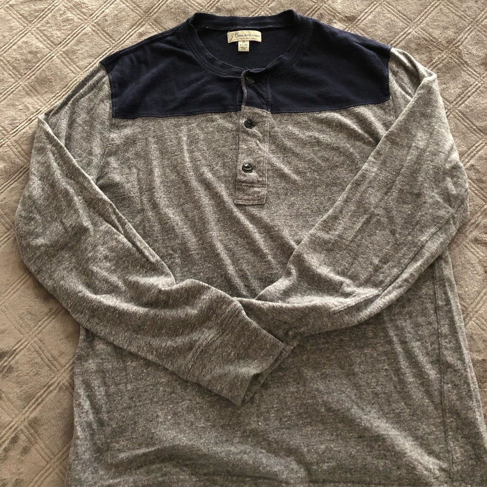 Men’s Jcrew Henley grey and navy slim fit